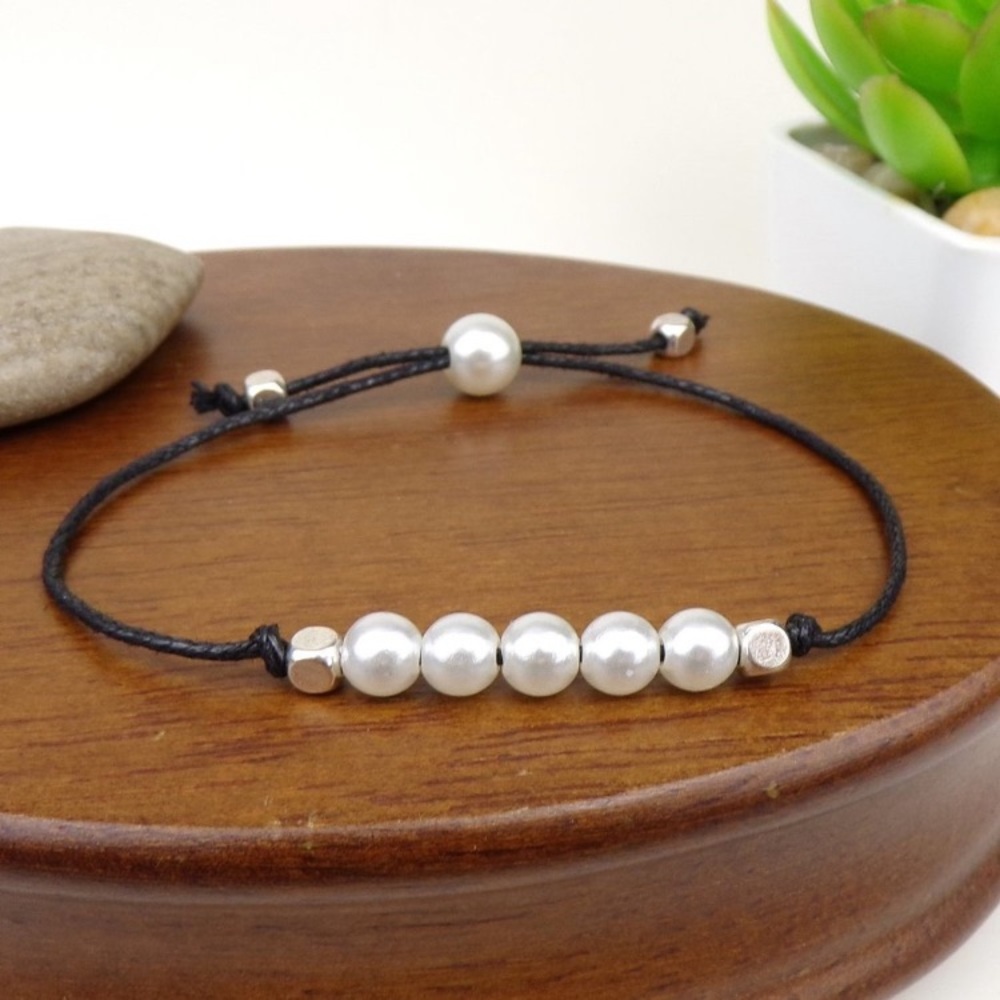 NEW Harriet Ave Jewels Faux Pearls Cord Bracelet